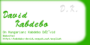 david kabdebo business card